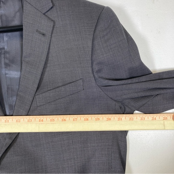 Joseph Abboud Tollegno 1900 Wool Extreme Slim Fit Black Blazer Coat USA 44L - Picture 12 of 16